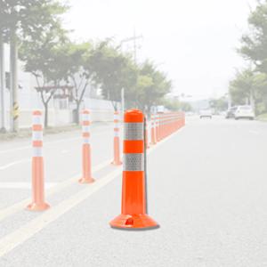 국산 차선 규제봉 시선유도봉 탄력봉 도로 주차금지봉 45cm 앙카포함