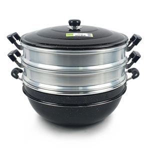 마블 3단 찜솥 가마솥 찜기 다용도 대형 찜냄비 (42cm)