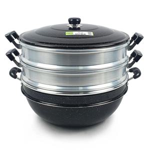 마블 3단 찜솥 가마솥 찜기 다용도 대형 찜냄비 (46cm)