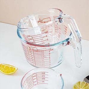 내열강화유리 손잡이 눈금 계량컵 3p 세트 (1000ml+500ml+250ml)