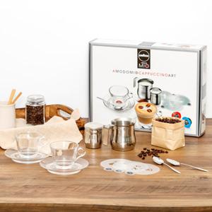 아모도미오 라바짜 카푸치노 커피잔 라떼아트세트 답례품 홈카페 유리잔 찻잔