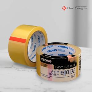 판매종료 철공자 손으로 잘라쓰는 투명 테이프 48mm X 50M 포장용 택배 종이 박스