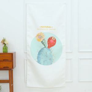 북유럽 가리개커튼 수채화선인장 2size 창문커튼