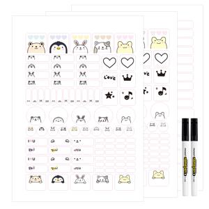 방수네임스티커 라벨스티커 A4*2장 무지 A4*1장 + 네임펜 2개