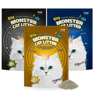 몬스터캣리터 벤토나이트 고양이 모래 8L x 3개입 24L