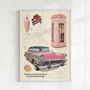 키치 하이틴 y2k 감성 핑크 오브제 그래픽아트 디자인포스터 Pink planet