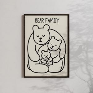 아이방 곰돌이 패밀리 따뜻한 가족 그림 카페 곰세마리 포스터(엽서 추가 증정)