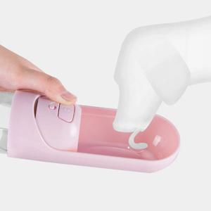 까네 휴대용 물병 강아지 고양이 원터치 슬라이드 급수 300ml 물병 + 100ml 간식통