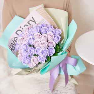 펠리체 50송이 꽃다발 (5 Colors) 비누꽃 졸업 생일 축하 선물
