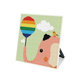 DIY 보석십자수 스탠드형 큐트 20x20cm DS16_(소)코끼리와 무지개풍선