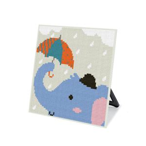 DIY 보석십자수 스탠드형 큐트 20x20cm DS39_(소)우산속 코끼리