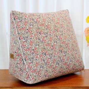 레트로 플라워 꽃무늬 삼각 등받이 쿠션 대형쿠션 허리베개(솜포함) 2size 2colors