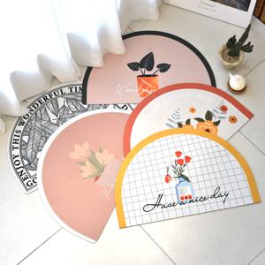 빨아쓰는 규조토 발매트 욕실 화장실 주방 싱크대 미끄럼방지 발판 매트 반원 플라워 플랜트