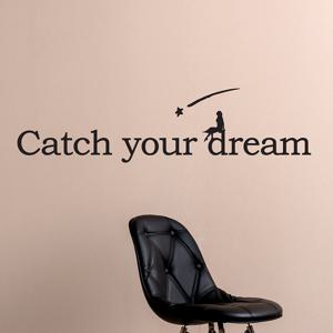 catch your dream 소녀와 별 감성 레터링 인테리어 스티커