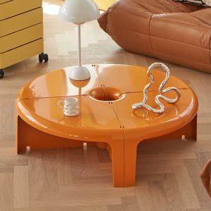 모듈 거실원형 커피 테이블 낮은테이블 소파탁자 접이식좌탁