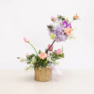튤립 조화 화분 바이올렛 토피어리 set 43cm 인테리어 꽃 테이블 장식