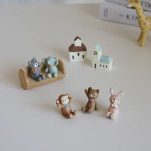 일본 장식 소품 동물 마스코트 미니어처-5type