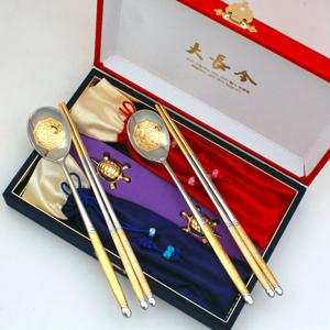 황금 대장금 수저2벌+거북2+비단주머니 수저세트 답례품