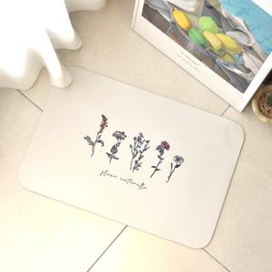 빨아쓰는 규조토 발매트 욕실 화장실 주방 싱크대 미끄럼방지 발판 매트 플라워c
