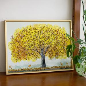황금나무액자 그림 캔버스 금전수액자 가게오픈선물 풍수에 좋은그림