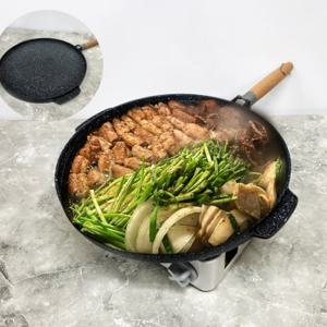 양면 캠핑 고기 불판 바베큐 무쇠 대형 그릴팬 그리들 구이팬 32CM (손잡이분리)