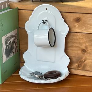 빈티지스타일 법랑 벽걸이 홀더 비누받침대 양치컵세트 인테리어소품