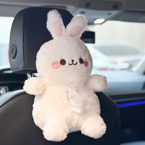 화이트토끼 차량용 휴지걸이 캐릭터 인형 티슈 화장지 휴지케이스