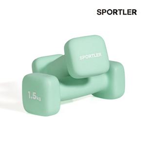 미용아령 네오프렌 여성 덤벨 여자 요가 필라테스 근력 미니 1.5kg 2개 세트