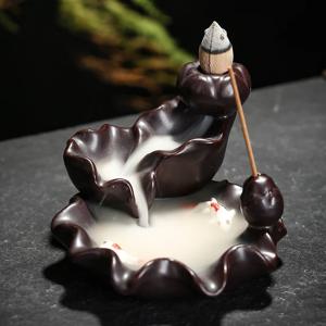 폭포 인센스 홀더 + 콘 세트 비단 잉어와 연못