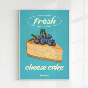 카페 감성 베이커리 빈티지 인테리어 빵 포스터 - 7. 블루베리 치즈케이크 (3+1)