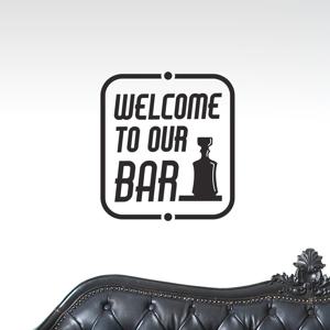 welcome to our bar 술병그림 술집 홈바 인테리어 스티커