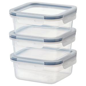 IKEA 365+ 밀폐용기 반찬통 사각 750ml 3입세트 (플라스틱)