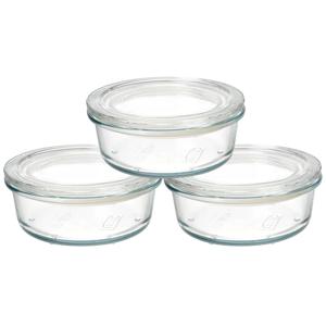 IKEA 365+ 밀폐용기 반찬통 원형 400ml 3입세트 (내열유리+유리)
