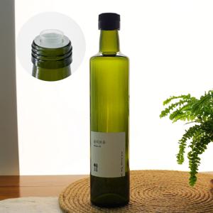 올리브원형500ml 유리병 낱개 참기름 들기름 오일 스티커