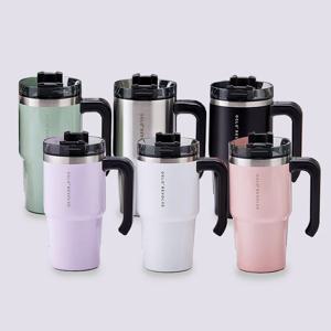 오슬로 리볼브 핸들 스텐 빨대 대용량 손잡이 텀블러 600ml (6color)
