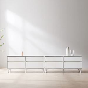 마르체 이든 2400 8단서랍 TV다이 높은 거실장 BKC746C