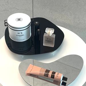 조약돌 오브제 미드센추리모던 비정형 향수 트레이 블랙 +실버 세트
