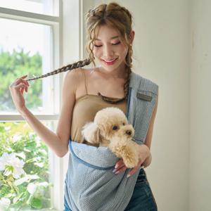 강아지 품쏙 슬링백_Blue Stripe