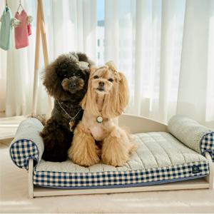 강아지 자작나무 침대 쿠션 세트_M size