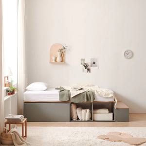 나다운 빅서랍 콤비형수납 높은싱글침대 책장수납세트