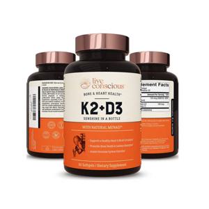 [해외] 라이브 컨시어스 비타민 K2 MK7+D3 5000IU 60정