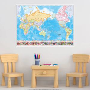 코팅 세계지도 107x77cm 나라 국기 벽보 여행 지도
