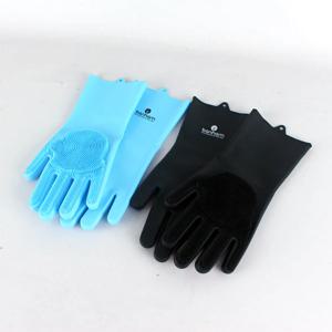 실리콘 브러쉬장갑 블루 다용도 실리콘 고무장갑