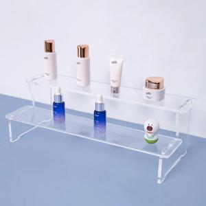 아크릴 레고 피규어 계단 진열대 340x135x110 mm 2단 투명 전시 5722