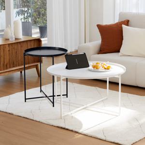 미드센츄리 모던 모노 철제 소파 침대 사이드 원형테이블 협탁 2colors