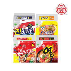 진라면 매운맛 5봉+열라면 5봉+진비빔면 4봉+스낵면 5봉