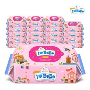 핑크 100매 20팩 리필형 아기물티슈