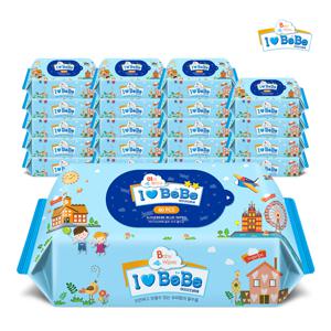 블루 80매 20팩 리필형 아기물티슈