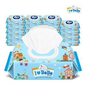 블루 80매 20팩 캡형 아기물티슈