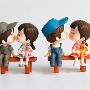 뽀뽀벤치커플세트 화분소품 인테리어장식 테라리움 미니어처 피규어